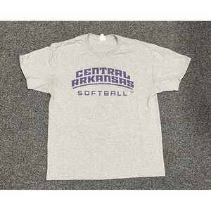 Vintage Jerzees Softball T-shirt Central Arkansas SoftBall Grey Tshirt Large